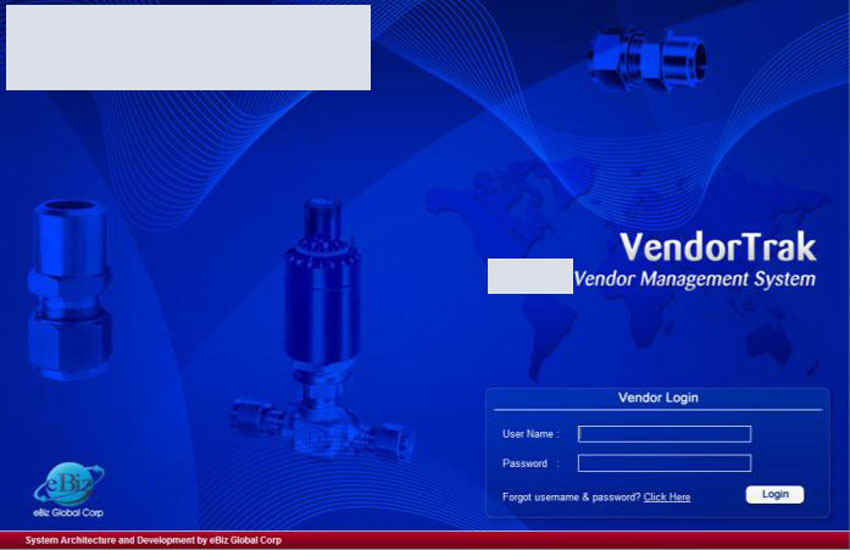 Vendortrak Login Page
